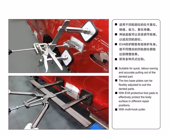 Estrarre le ammaccature utilizzando l'estrattore per ammaccature per auto con saldatrice a punti a ventosa